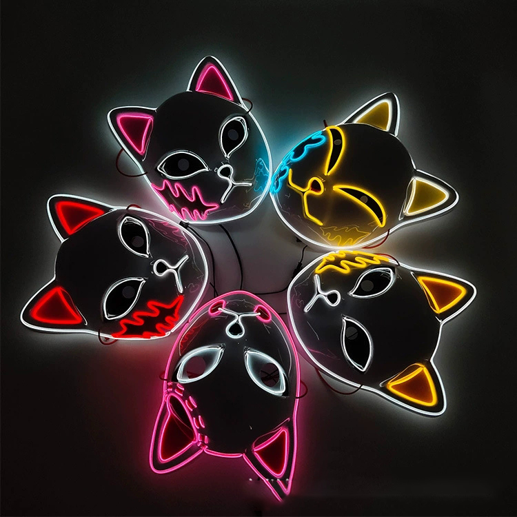 Led Purge Mask Halloween - Máscara de zorro demonio de anime