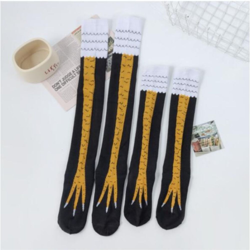 Funny Chicken Leg Socks - Calcetines largos de algodón con estampado